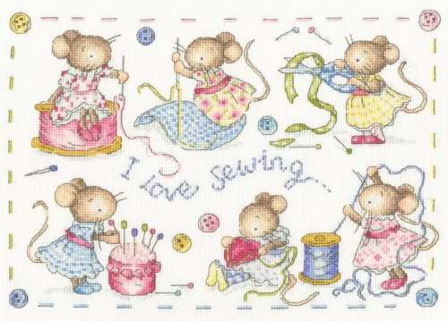 Kreuzstichpackung 32x23cm - I Love Sewing