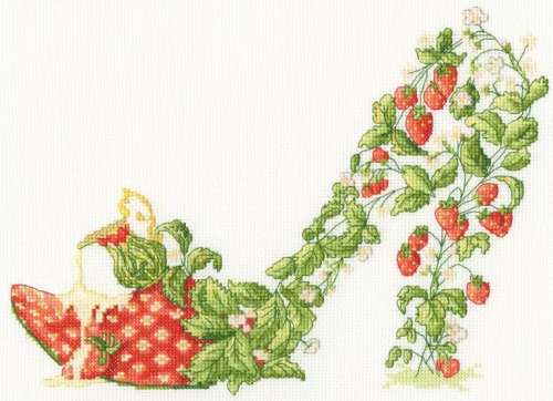 Bothy Threads - Kreuzstichpackung 29x21cm - Sally King Shoes-Strawberries and Creams