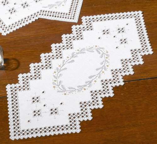 Hardanger Stickpackung Tischdecke