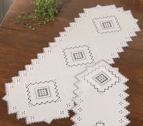 Hardanger Stickpackung Tischdecke