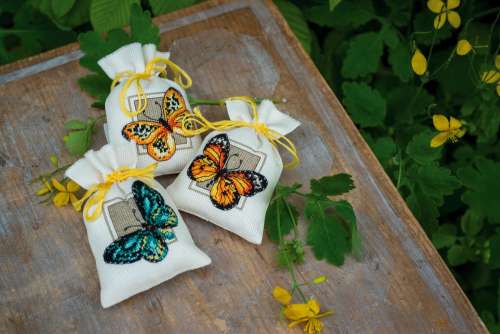 Kräutersäckchen 8x12cm - Schmetterlinge 3-er Set