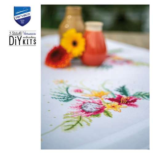 Vervaco-Kreuzstich-Stickdecke-Blumen-PN-0199242