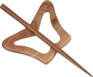 Holzspange mit Stab 7x5,5 cm - Schmetterling