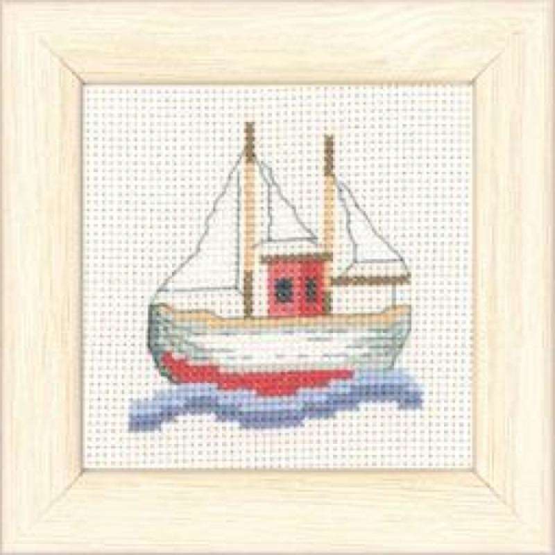 Kreuzstichpackung 9x9cm - Seaside-Schiff