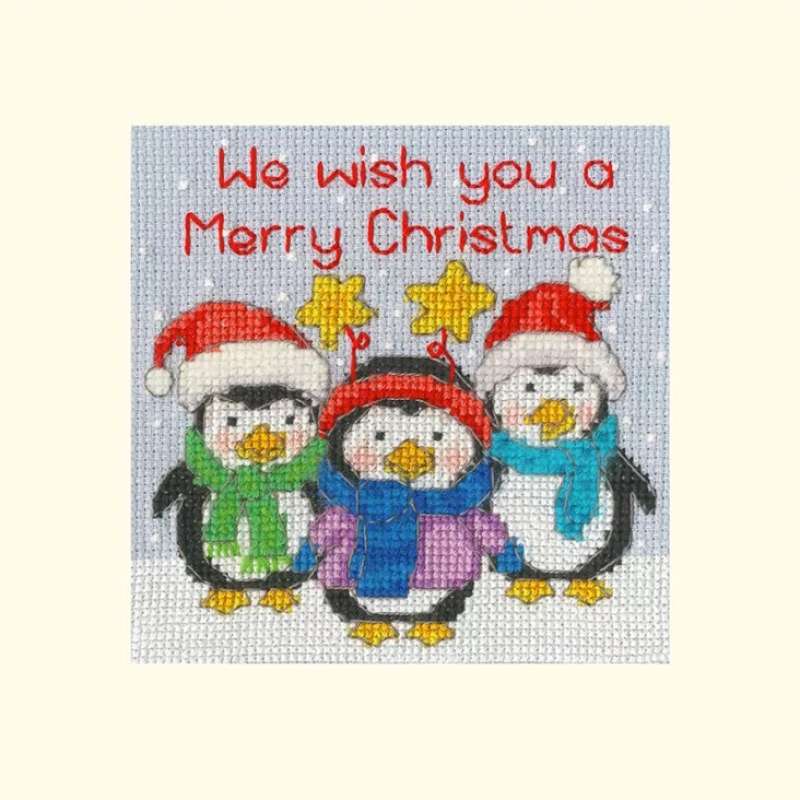 Weihnachtskarte 10x10cm - Penguin Pals